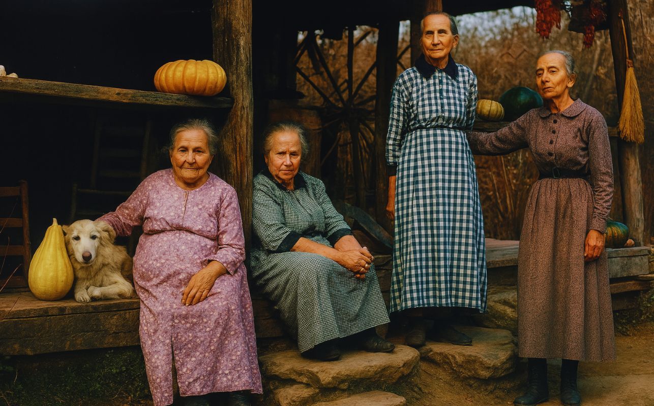 The Legacy of the Walker Sisters in the Smoky Mountains A vintage photograph of the Walker Sisters, renowned for their legacy in the Smoky Mountains.
