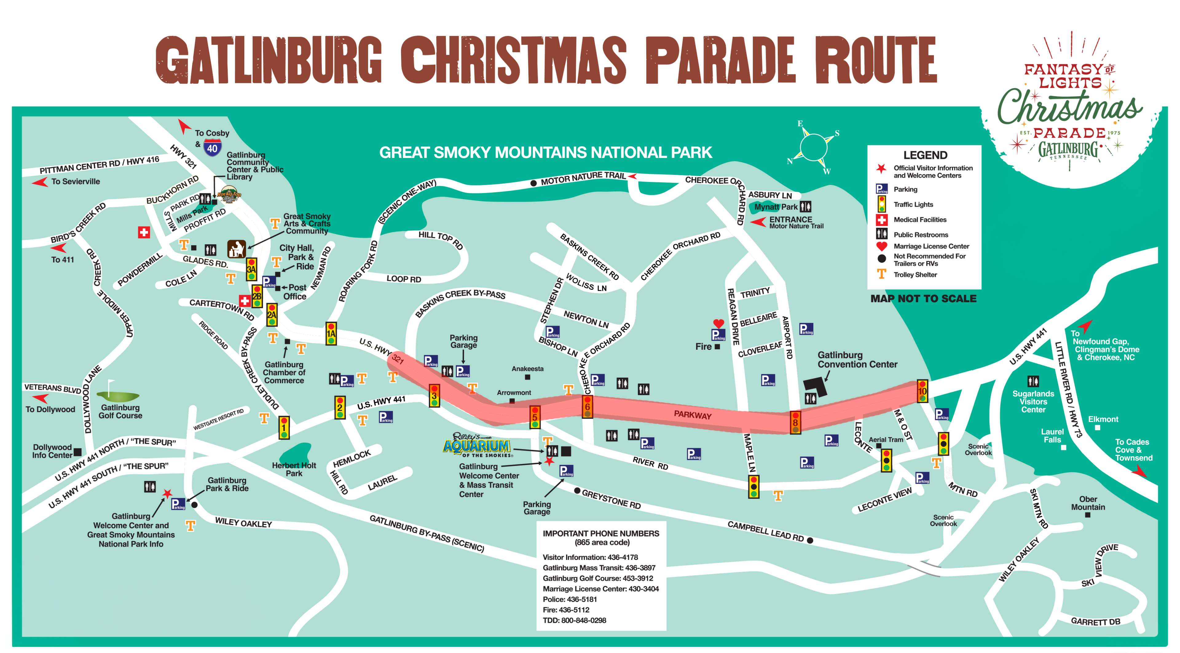 Gatlinburg Christmas Parade Route